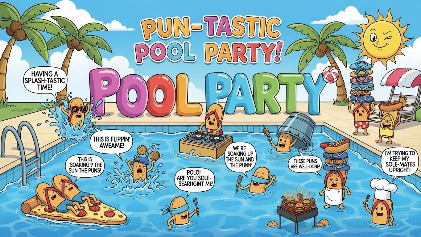 Pool Party Flip Flop Puns